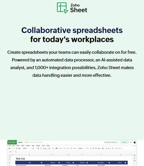 Zoho Sheet AI
